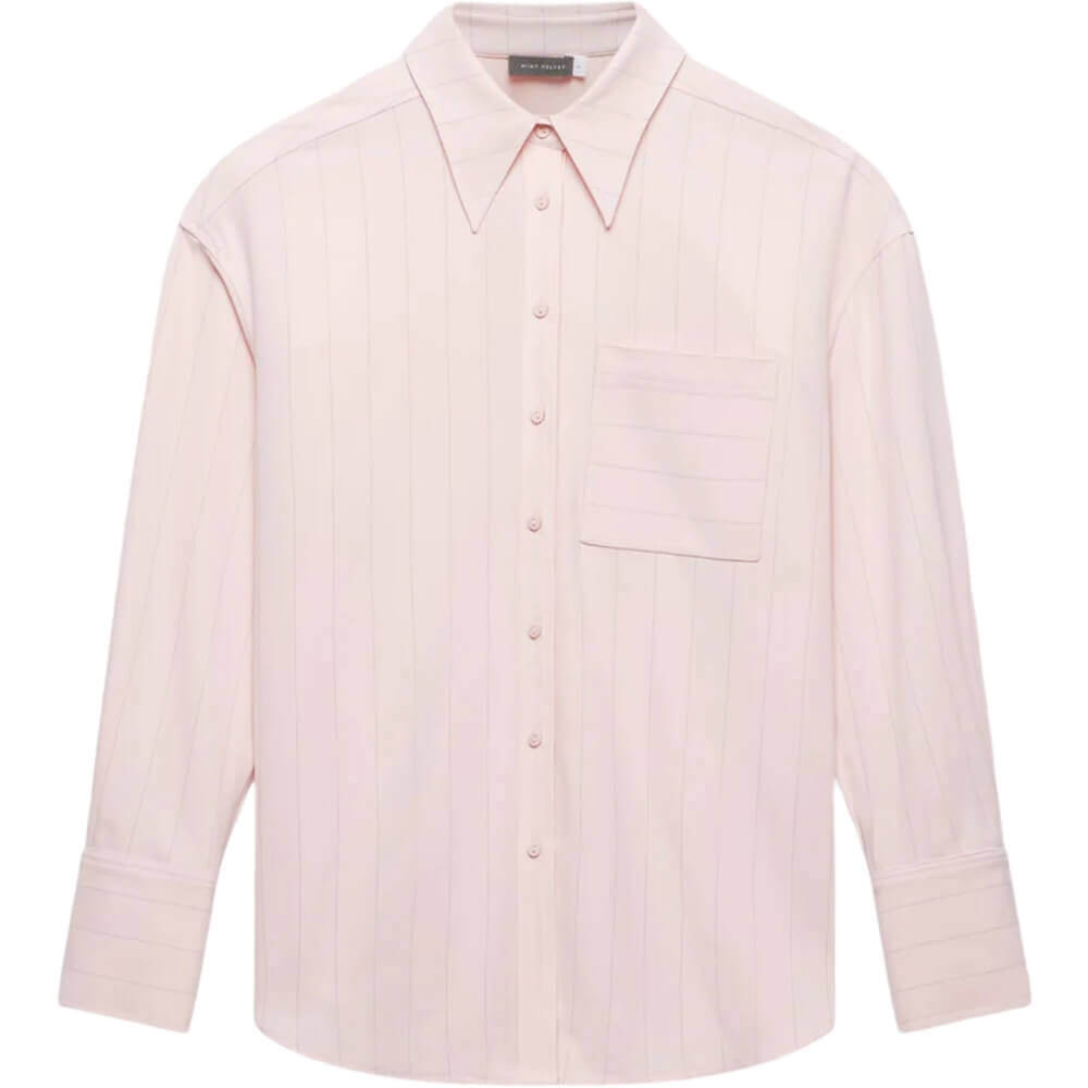 Mint Velvet Pink Pinstripe Oversized Shirt